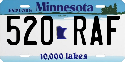 MN license plate 520RAF