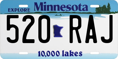 MN license plate 520RAJ