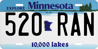 MN license plate 520RAN