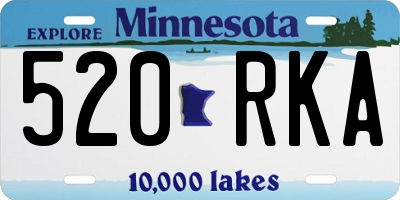 MN license plate 520RKA