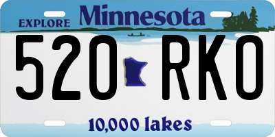 MN license plate 520RKO