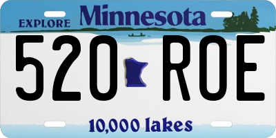 MN license plate 520ROE