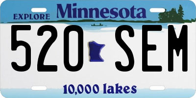 MN license plate 520SEM