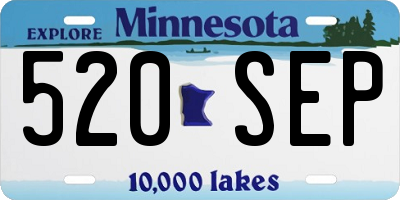 MN license plate 520SEP