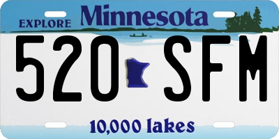 MN license plate 520SFM