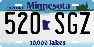 MN license plate 520SGZ