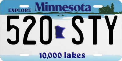 MN license plate 520STY
