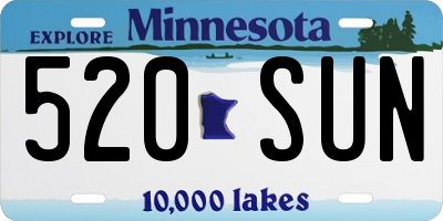 MN license plate 520SUN