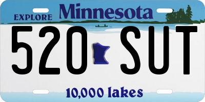 MN license plate 520SUT