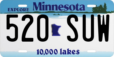 MN license plate 520SUW