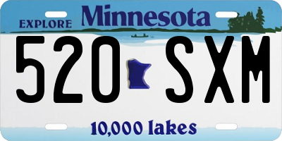 MN license plate 520SXM
