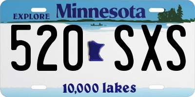 MN license plate 520SXS