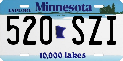 MN license plate 520SZI