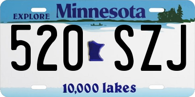 MN license plate 520SZJ