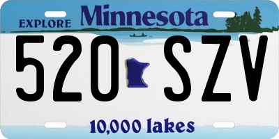 MN license plate 520SZV