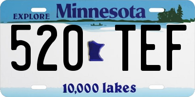 MN license plate 520TEF