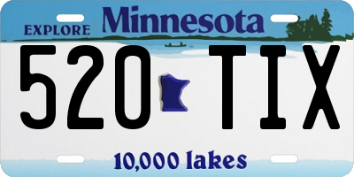 MN license plate 520TIX