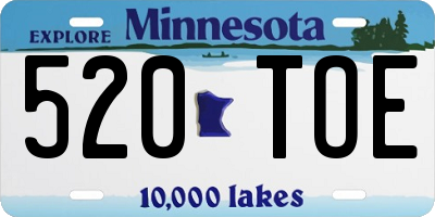 MN license plate 520TOE