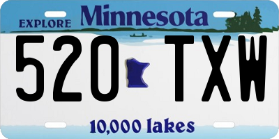 MN license plate 520TXW