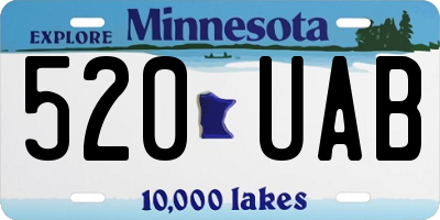 MN license plate 520UAB