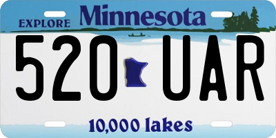 MN license plate 520UAR
