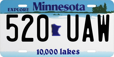 MN license plate 520UAW