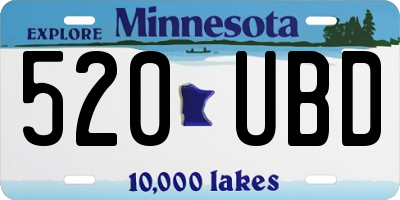 MN license plate 520UBD