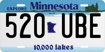 MN license plate 520UBE