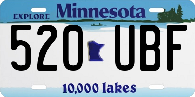 MN license plate 520UBF