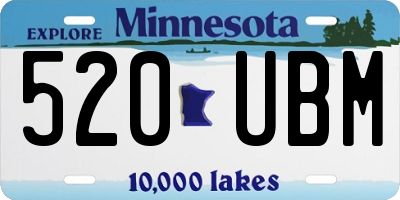 MN license plate 520UBM