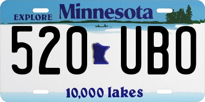 MN license plate 520UBO