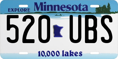 MN license plate 520UBS