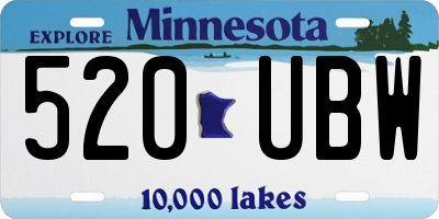 MN license plate 520UBW