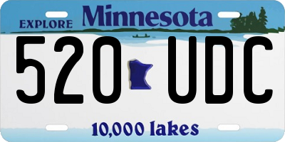 MN license plate 520UDC