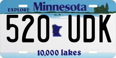 MN license plate 520UDK