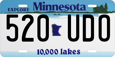 MN license plate 520UDO