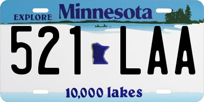 MN license plate 521LAA