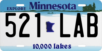 MN license plate 521LAB