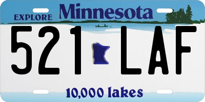 MN license plate 521LAF