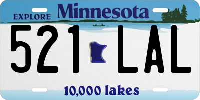 MN license plate 521LAL