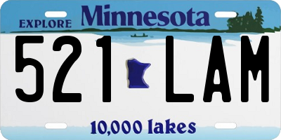 MN license plate 521LAM