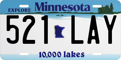 MN license plate 521LAY