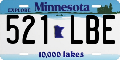 MN license plate 521LBE