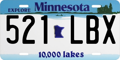 MN license plate 521LBX