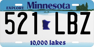 MN license plate 521LBZ