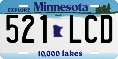 MN license plate 521LCD