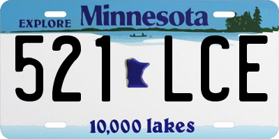 MN license plate 521LCE