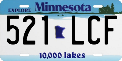 MN license plate 521LCF