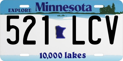 MN license plate 521LCV
