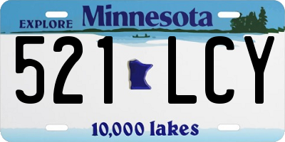 MN license plate 521LCY